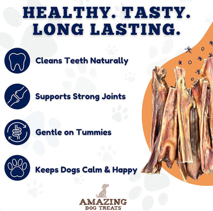 Amazing Dog Treats Gullet Sticks for Dogs- (6 Inch - 20 Count) - Jerky Chews for Dogs - Esophagus Beef Gullet