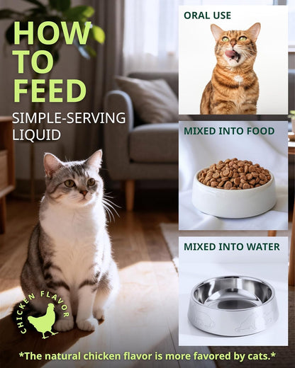 Cat Constipation Relief Liquid Drops, Stool Softener & Gentle Laxative for Cats, Supports Digestive Health, Natural Herbal Supplement with Chicken Flavor, 60 ml / 2 fl oz