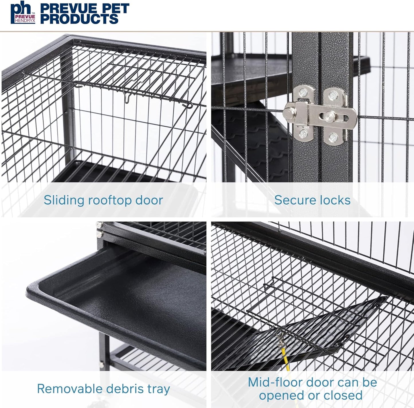 Prevue Pet Products 485 Feisty Ferret Home with Stand, Black Hammertone