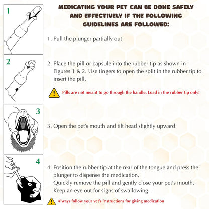 Pill Shooter for Dogs and Cats – Soft Tip Pet Piller for Easy Medication Delivery | Pill Gun Dispenser Tool for Small or Large Pets | Upgraded H- Bar Design Reusable Syringe Device – Blue, 1-Pack