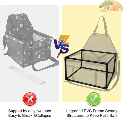 Dog Car Seats for Small and Medium Dogs,Portable Puppy/Pet Car Booster Seat with Clip-On Leash and Mesh Window for Pet Up to 20 lbs