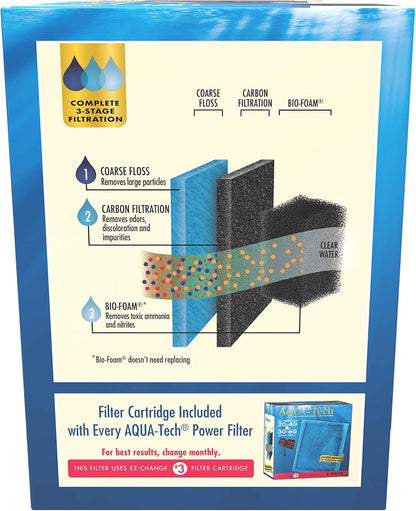 Aqua-Tech Ultra Quiet Power Filter, For Aquariums 20-40 Gallons