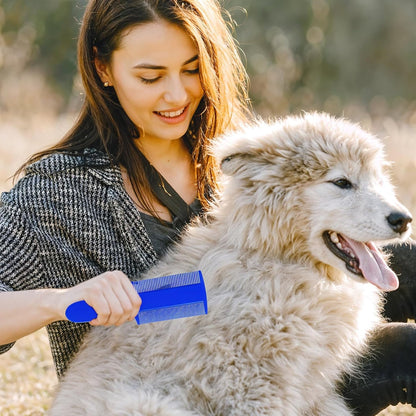 6pcs Double Sided Fine Tooth Lice Comb with Handle, Dandruff and Lice Pet Flea Comb for Newborn Babies Adults Pets Dogs Kitten Cats (Plastic, 6 Colors)