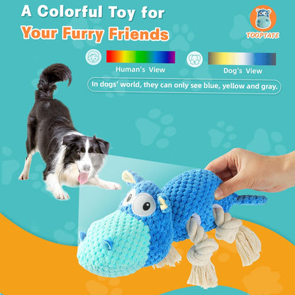 Dog Toys for Aggressive Chewers - Dog Toys to Keep Them Busy Squeaky Dog Toys for Large Dogs (Blue, Medium)