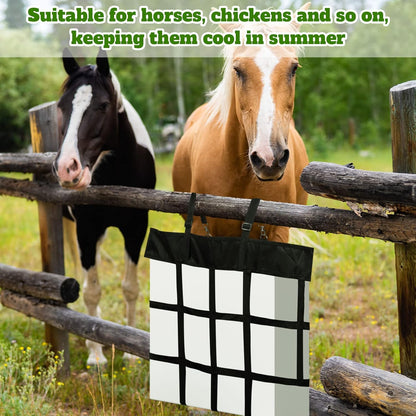 Tessco 1 Pcs Box Fan Holder Horse Stall Classic Fan Bag Hanging Web Holder Nylon Box Hay Bag (Black)