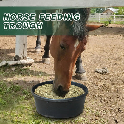 Horse Feed Pan, 4L Rubber Animal Feed Bowl, Water Trough Food Container for Dog Cat Duck Chicken Small Animal Ranch Farm Outdoor