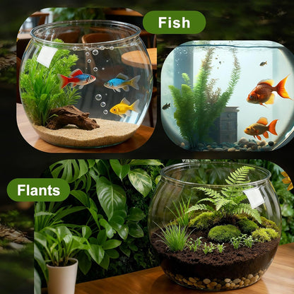 Geelin 2 Pcs 5 Gallon Plastic Fish Tank Large Bowl Shatterproof with Crystal Clear Clarity for Terrarium, Flower Vase Centerpiece Gift for Fish Lovers
