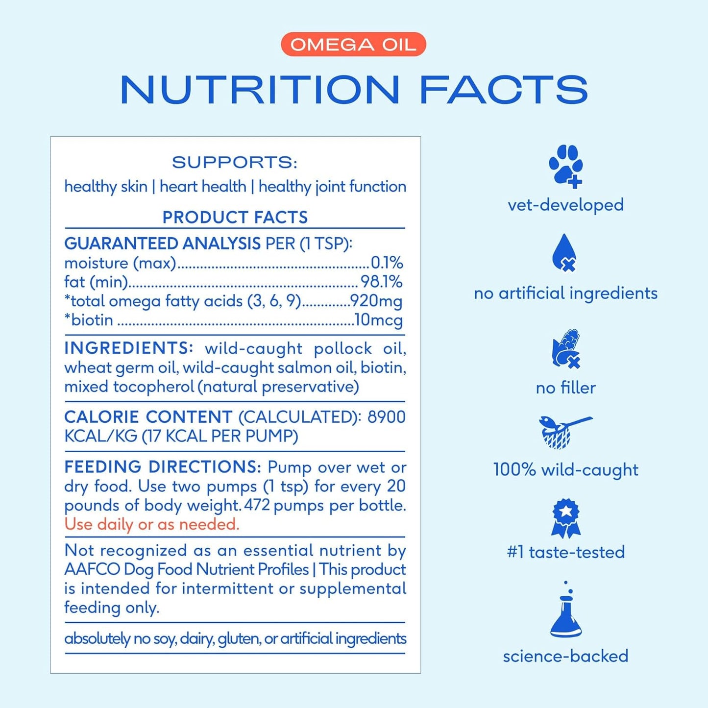 Native Pet Omega 3 Fish Oil for Dogs & Cats - Promotes Healthy Skin, Shiny Coat & Strong Joints - Made with Wild Alaskan Salmon Oil for Dogs – Tasty, Fast-Absorbing Omega 3 6 9 Liquid Supplement-32oz