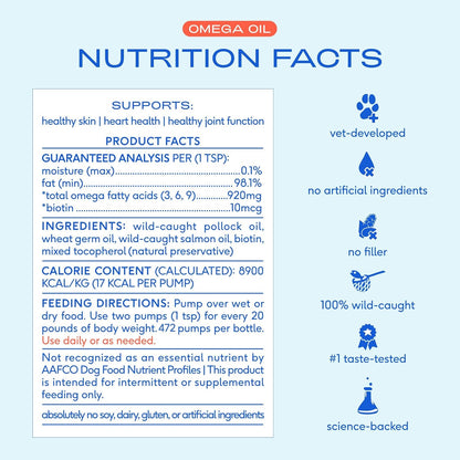 Native Pet Omega 3 Fish Oil for Dogs & Cats - Promotes Healthy Skin, Shiny Coat & Strong Joints - Made with Wild Alaskan Salmon Oil for Dogs – Tasty, Fast-Absorbing Omega 3 6 9 Liquid Supplement-32oz