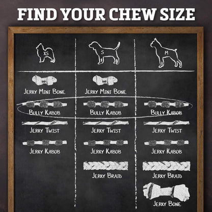Buffalo Range Rawhide Dog Treats, Grass-Fed Buffalo Jerky Raw Hide Chews, Jerky Kabob with Bullypiece, Hickory Smoked Flavor, Pet Supplies, Real Meat Dog Treat, Premium Dog Snacks, 12 Count