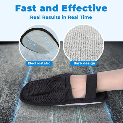 GRENTY Pet Hair Removal Glove for Dogs & Cats (2 PCS), Upgraded Five-Finger Electrostatic Magic Brush Pet Hair Remover, Pet Hair Removal Tools for Clothing, Carpet, Sofa Gaps, Car Seat