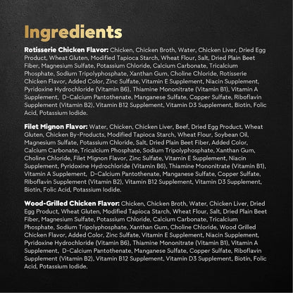 Cesar Filets in Gravy Wet Dog Food Rotisserie Chicken Flavor, Filet Mignon Flavor, and Wood-Grilled Chicken Flavor Variety Pack, 1.76 oz. Mini-Pouches, 40 Pack