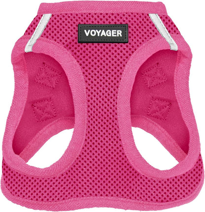 Best Pet Supplies Voyager Step-in Air Harness - All Weather Mesh, Reflective, No Pull Harness for Dogs, Cats - Secure with Hook & Loop Fastener, Buckle, Double D-Rings - Fuchsia, S