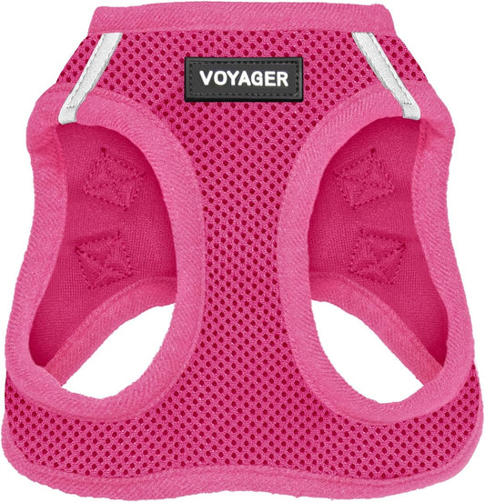 Best Pet Supplies Voyager Step-in Air Harness - All Weather Mesh, Reflective, No Pull Harness for Dogs, Cats - Secure with Hook & Loop Fastener, Buckle, Double D-Rings - Fuchsia, XS