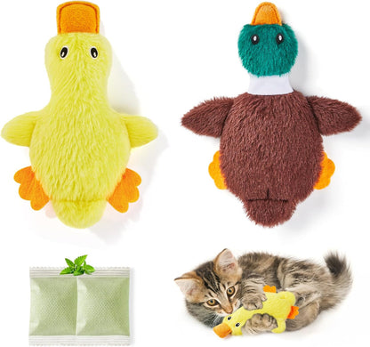 Potaroma Cat Toys Catnip Crinkly Sound 2 Pcs, Mess-Free Stuffless Kitten Toy, Durable Feline Bite Interactive Kicker Toys for Cat Indoor Exercise 6.5 Inches