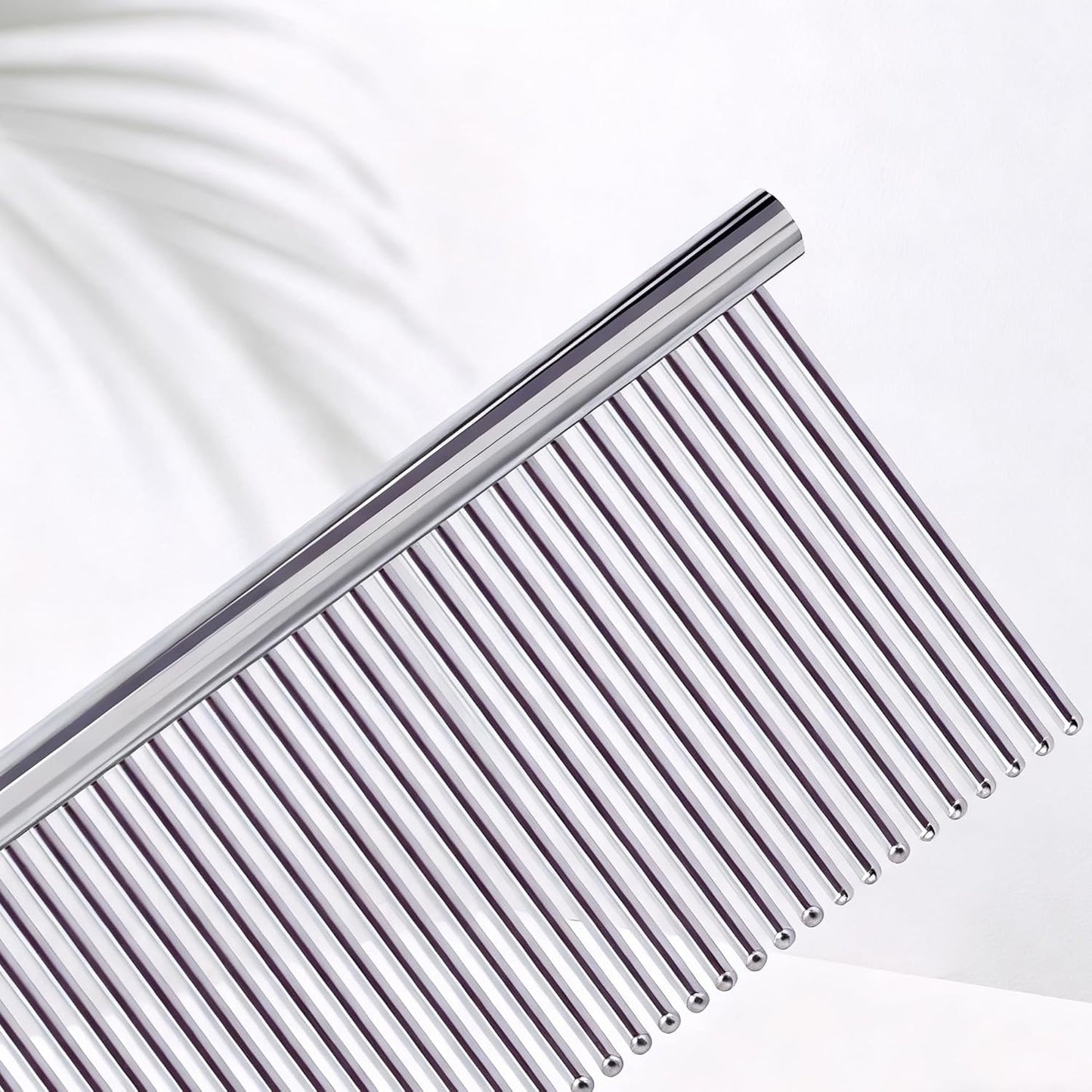 Dog Combs with Rounded Ends Stainless Steel Teeth, Cat Comb Effective at Removing Tangles and Knots, Professional Grooming Tool for Long and Short Haired Dog, Cat and other pets