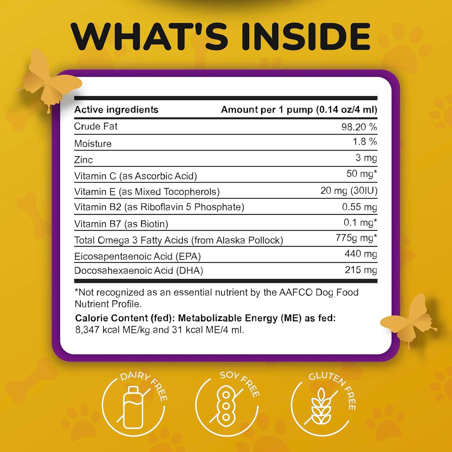 Omega 3 Fish Oil for Dogs Skin and Coat - Wild Alaskan Pollock Oil for Itchy Skin- Omega 3 Fatty Acids for Dogs - Liquid EPA & DHA Supplements - with Zinc, Vitamin C, B2, B7 & E - 16 Fl Oz