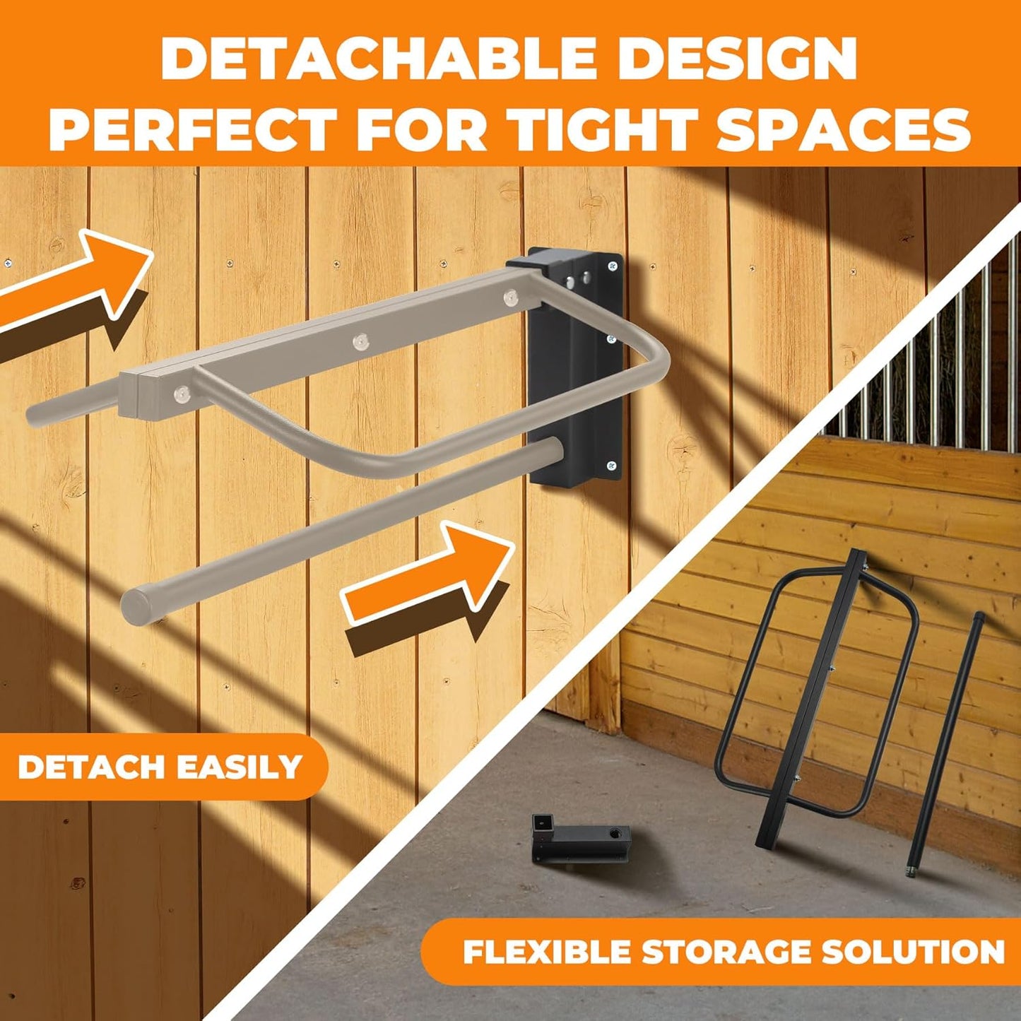 4 Pack Saddle Rack with Pad Bar,Heavy Duty Wall Mounted Saddle Rack, Saddle Stand Detachable for Western Style Saddles,Horse Tack Storage,Black