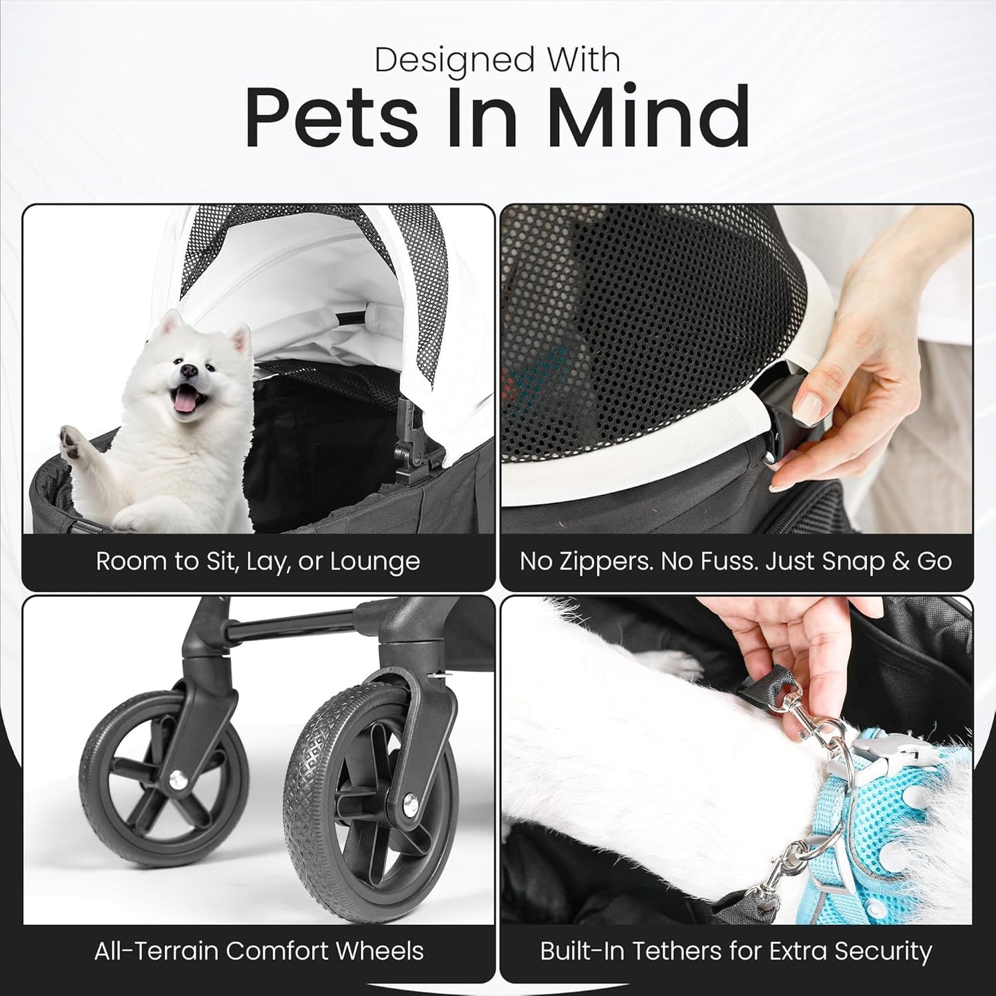 3-in-1 Folding Pet Stroller with Detachable Carrier – Lightweight Travel Design for Cats & Dogs, Safety Lock + Storage Basket