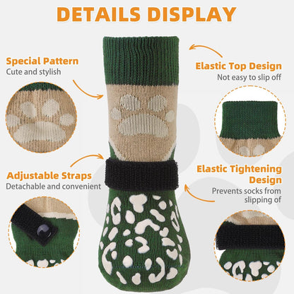 KOOLTAIL Dog Socks for Hot/Cold Pavement to Prevent Licking Paws for Hardwood Floors,Anti Slip,Pet Boots&Paw Protector with Grippers,Puppy Shoes Booties for Small Medium Large Senior Dogs