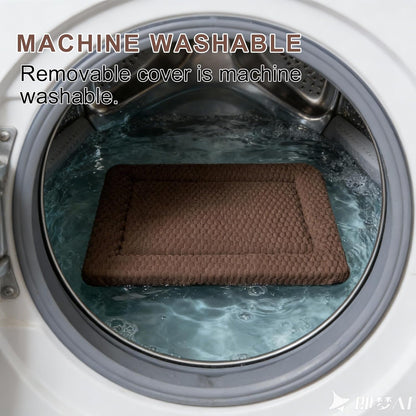 Dog Bed Mat – Soft & Comfortable Dog Kennel Pad for Crate – Durable Crate Bed & Mat for Dogs & Cats (Dark Brown, XS(18"*14"*1.5"))