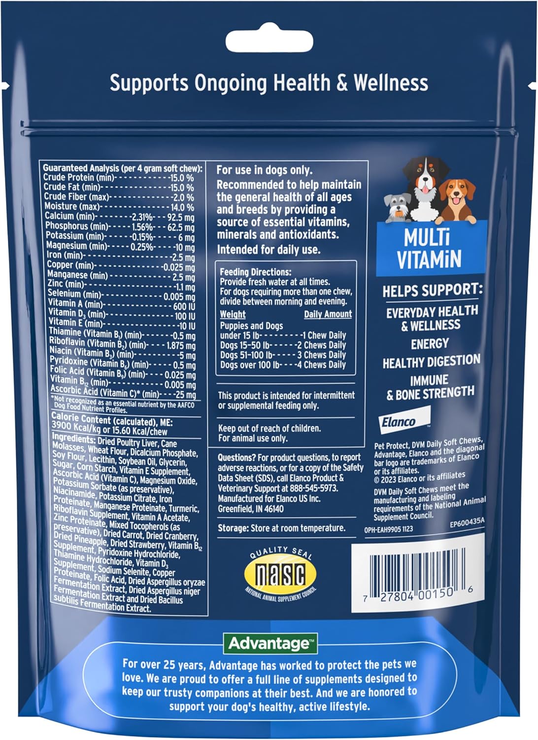 Pet Protect Dog Multivitamin, Vet-Formulated DVM Daily Soft Chews, Supports Ongoing Health & Wellness, Chicken-Flavor (60 Count)