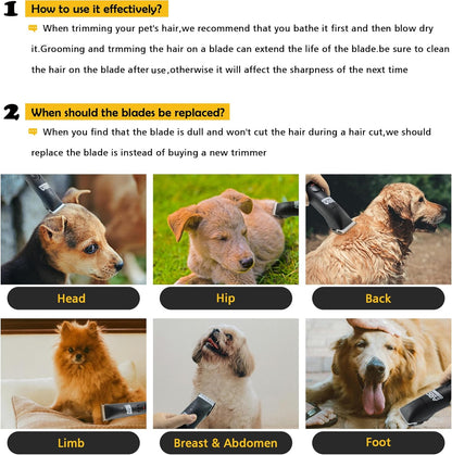 10# Pet Grooming Clipper Replacement Blades, Detachable Blade Compatible with Andis/wahl/Oster Dog Clippers,10 Blade 1/16-inch, Made of Ceramic & Stainless Steel Blade