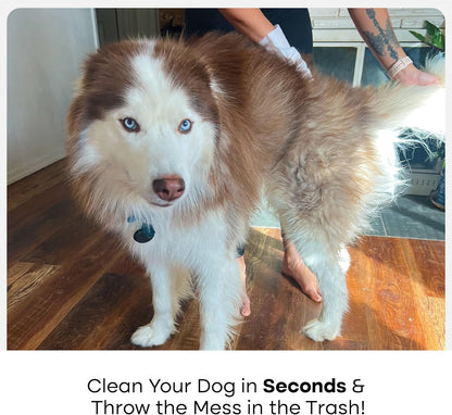 Uproot QuickClean Gloves Pro: Extra-Thick Pet Glove Wipes for Dogs & Cats - Easy Wipe Paws, Eyes, Ears, Butt, & Body - Lick-Safe for Cats & Dogs - Cleaning, Deodorizing & Grooming (20 Pack)