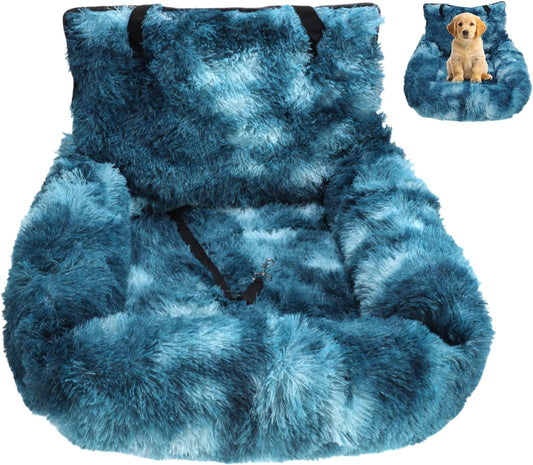 Dog Car Seat, Pet Travel Bed with Soft Removable Cushion, Safe Comfortable Washable Car Seat for Pets, Easy to Install in All Vehicles, Royal Blue