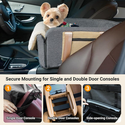 Large Console Dog Car Seat - Truck Dog Booster Seats for Big Console Vehicles Large Space for Dogs UP to 18lbs, Pretty Sturdy Pet Car Seat Designed for Pickup and Trucks