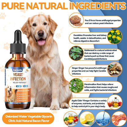 Flea and Tick Support for Cats & Natural Yeast Relief for Dogs, Natural Liquid Drops for All Breeds, Kittens to Senior Cat