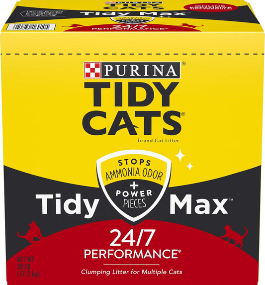 Purina Tidy Cats Clumping Cat Litter, Tidy Max 24/7 Performance Multi Cat Litter - 38 lb. Box