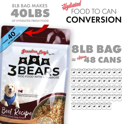 3 Bears Beef Dog Food - 3lb