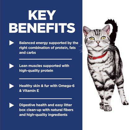 Hill's Science Diet Indoor, Adult 1-6, Easy Litter Box Cleanup, Dry Cat Food, Chicken Recipe, 7 lb Bag