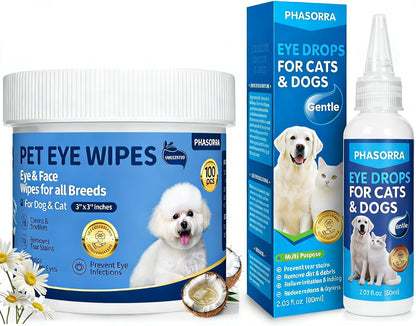 Dog Eye Wipes & Dog Eye Drops