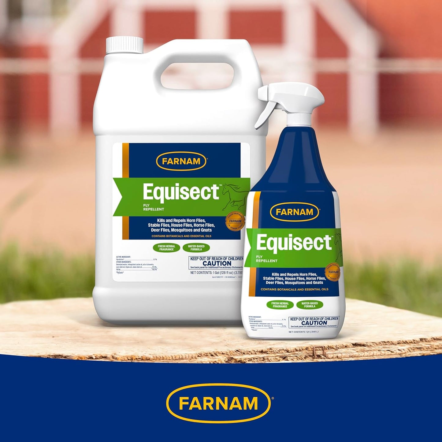 Farnam Equisect Water-Based Botanical Fly Repellent with Herbal Scent for Horses, Dogs and Cats, 32 Ounces