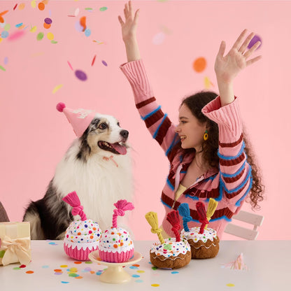 Bedsure Dog Beds with LESURE Dog Birthday Cake Toy