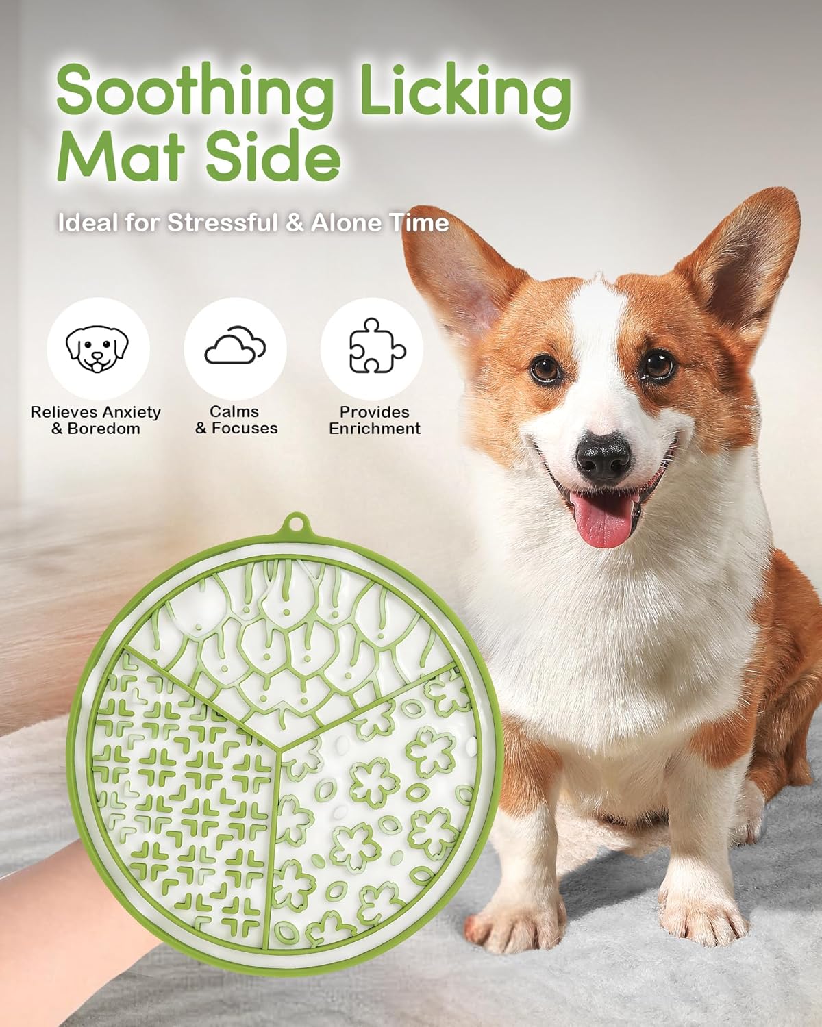 Slow Feeder Dog Bowls, Silicone Puzzle Feeder, Anti-Choking Maze Dog Food Bowl with Non-Slip Suction Cup for Medium & Small Breeds, Fast Eating Prevention, Boredom and Anxiety Reducer (Grass Green)