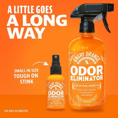 ANGRY ORANGE Pet Care Bundle – Unscented Grooming Wipes (80 Count) + 2oz Pet Odor Eliminator (2 Pack)