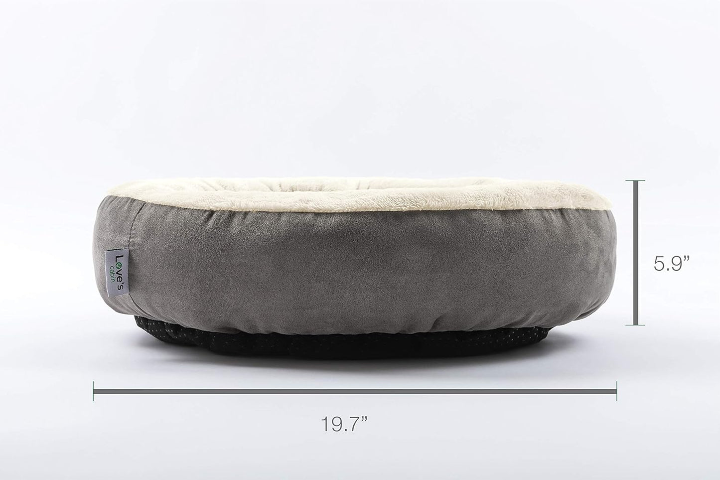 Love's cabin Round Donut Cat and Dog Cushion Bed, 20in Bed for Cats or Small Dogs, Anti-Slip & Water-Resistant Bottom, Super Soft Durable Fabric Pet Beds, Washable Luxury Cat & Dog Bed Gray