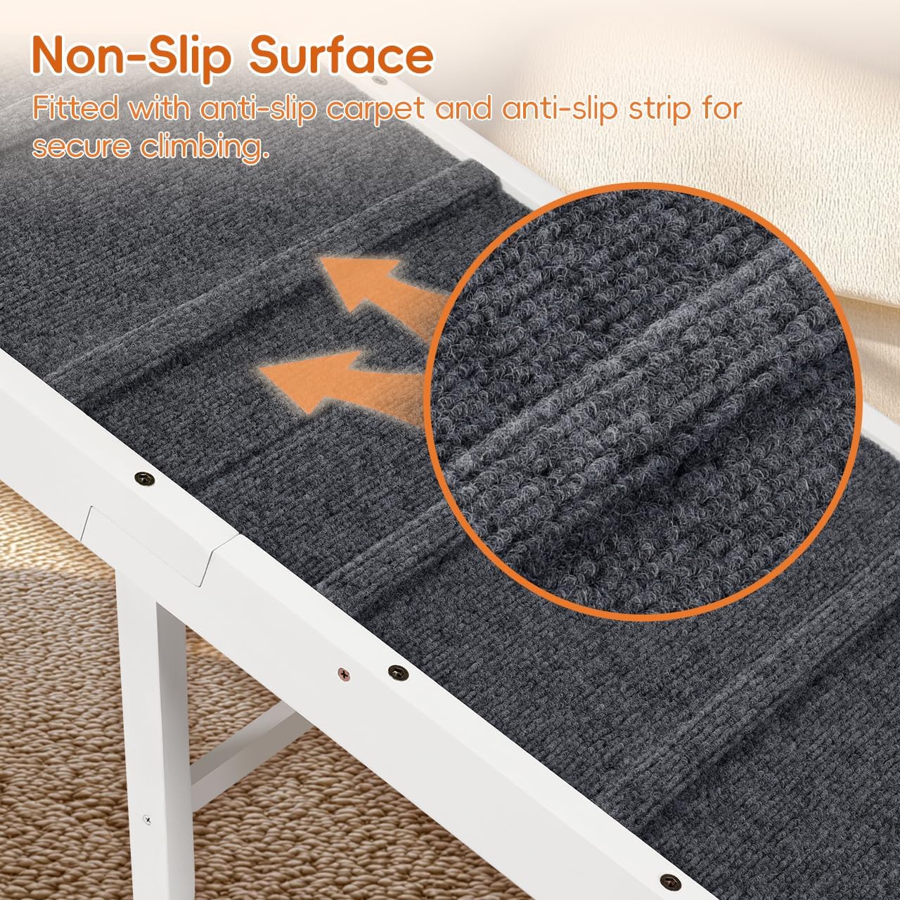 Dog Ramp for Bed with Safety Removable Rail Dog Steps for Bed Large Dog Widened and Lengthened Pet Ramp to Get on Bed