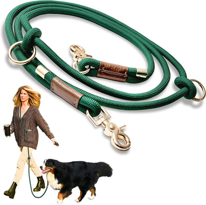 Hands Free Dog Leash, Waist Leash for Dog Walking, Running, Crossbody, Multifunctional, 2 Dogs, Dual Handle, Traditional Lead, Adjustable Lead 4.3ft - 7.5ft, 3/8" (10mm) Diameter.