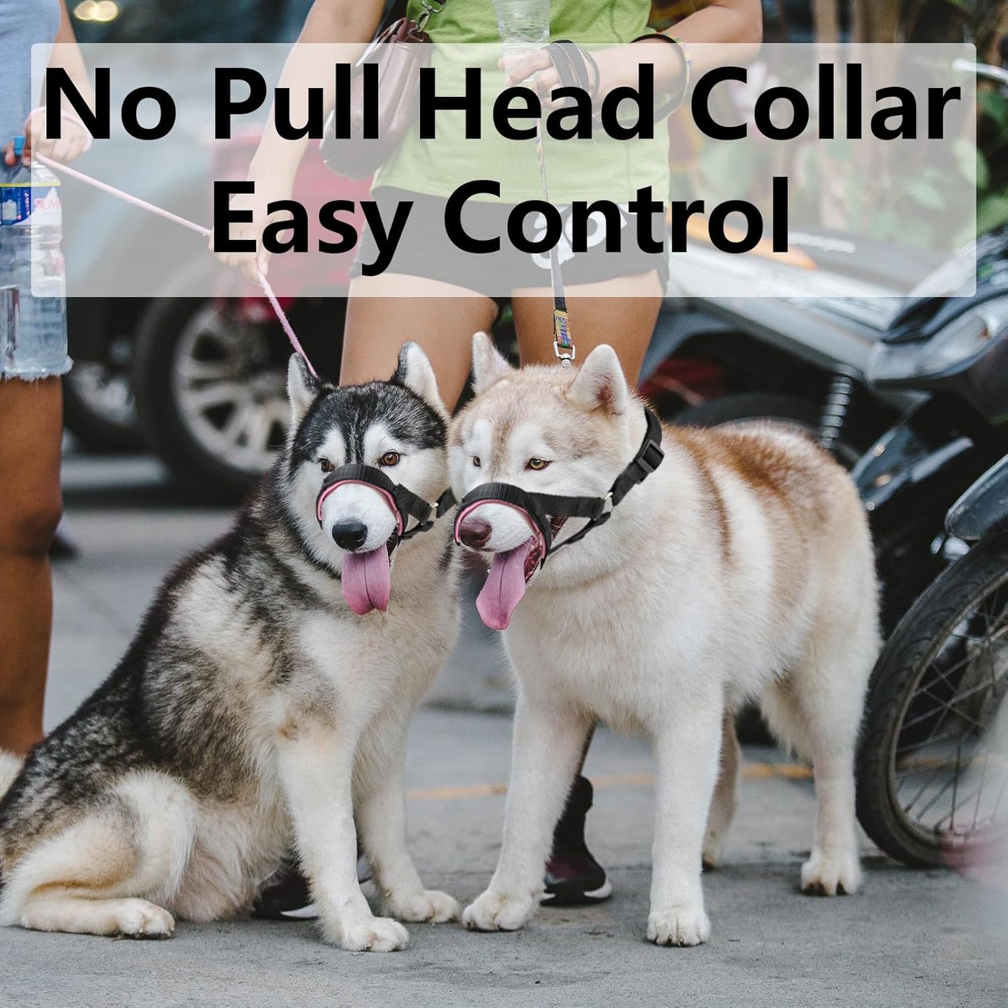 Dog Head Collar with Soft Fabric, Dog Head Harness for Dog to Stop Pulling with Adjustable Loop(M,Pink)