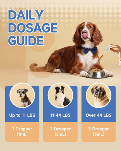 Dog Mushroom Drops + Dog Collagen Drops | Organic Mushroom Supplement & Liquid Collagen for Cats | Supports Joint, Immune, Skin & Coat Health | Roast Chicken Flavor | for All Ages