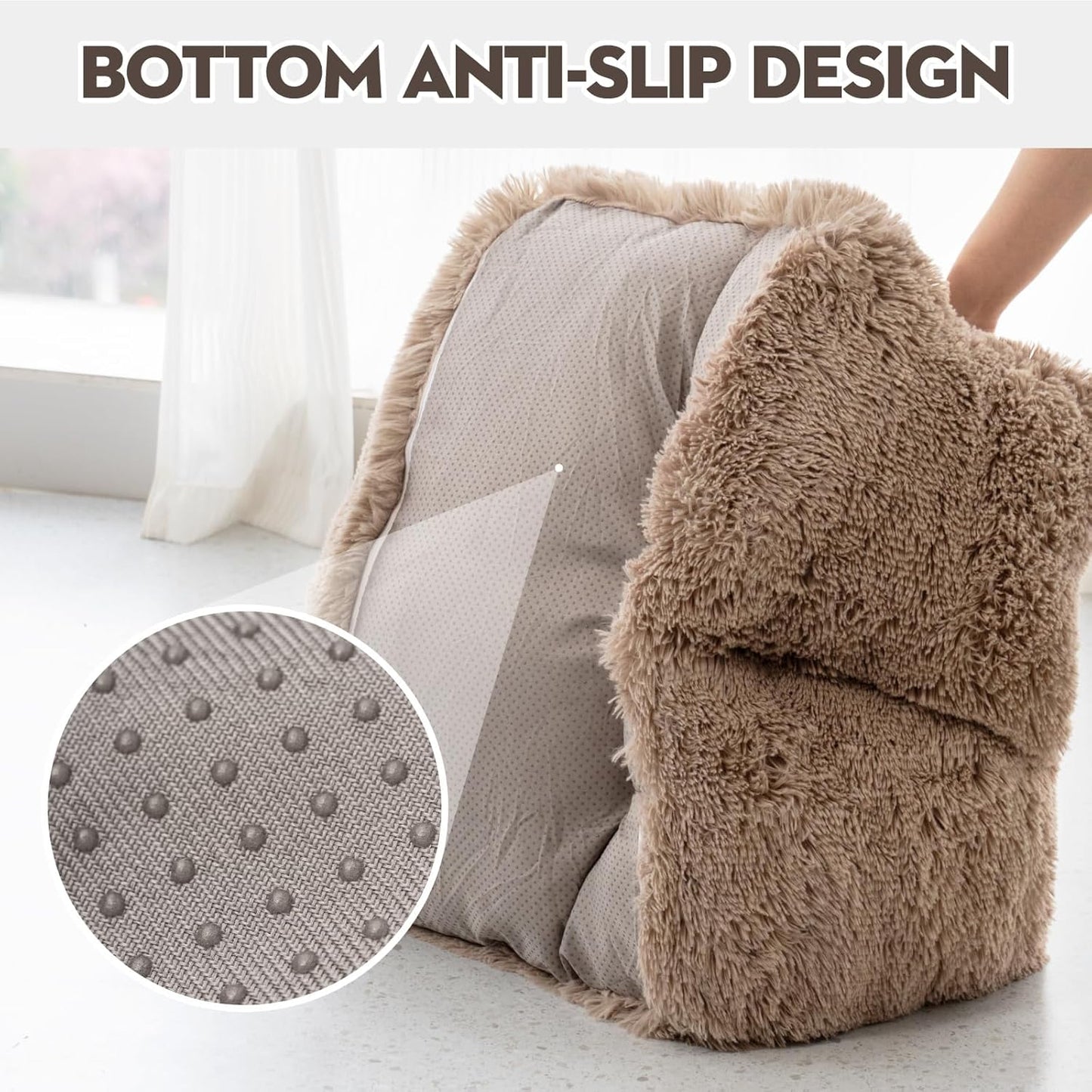 Mewoo Dog Couch, Small Dog Bed with Removable Washable Cover, Cute Cat Couch for Pets, Cat Beds for Indoor Cats with Anti-Slip Bottom (Brown)