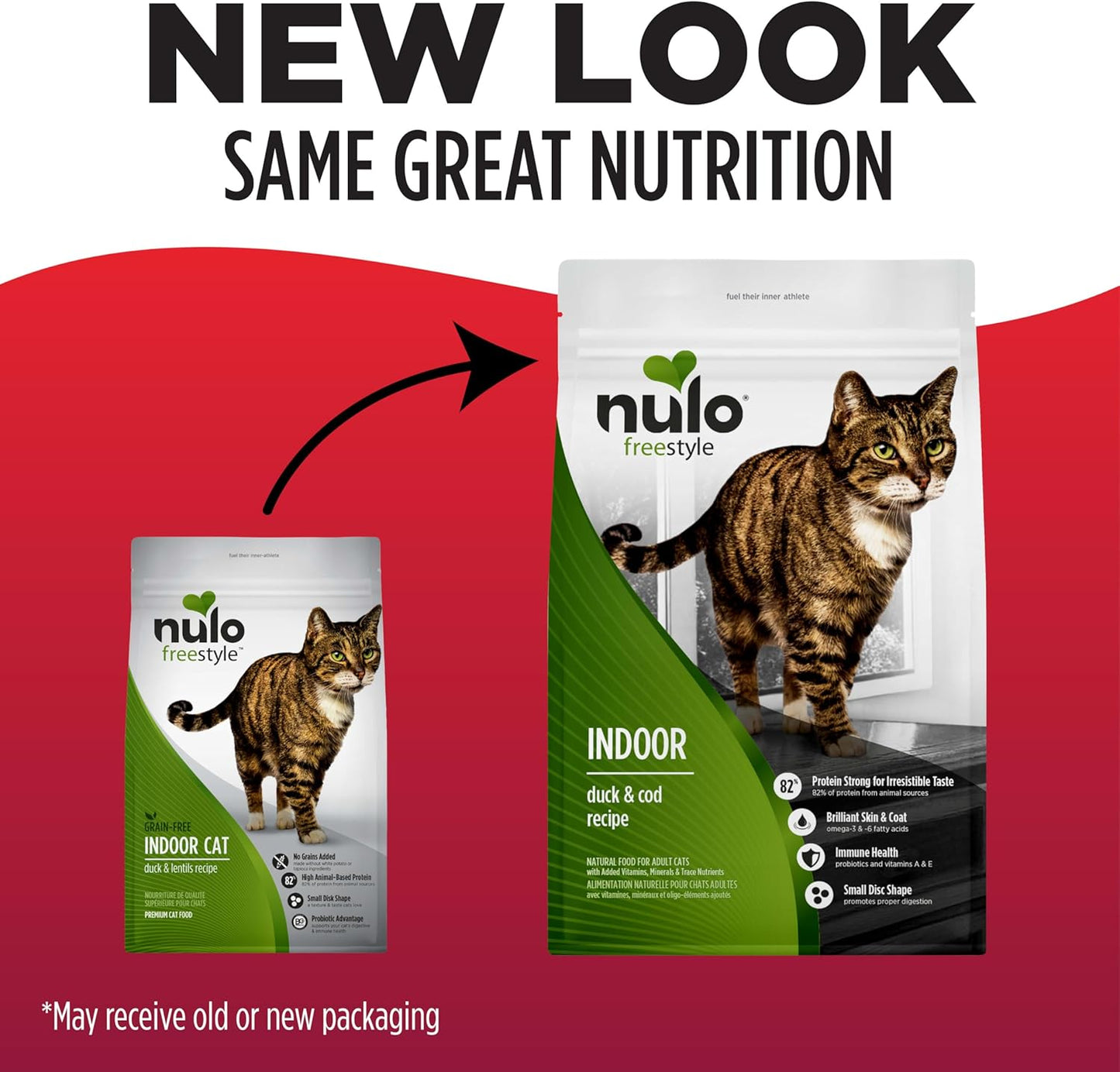 Nulo Freestyle High Protein Indoor Cat Food, Duck & Cod Recipe - Natural Grain-Free Dry Indoor Cat Food with Omega Fatty Acids, & Probiotics, 2 lb Bag