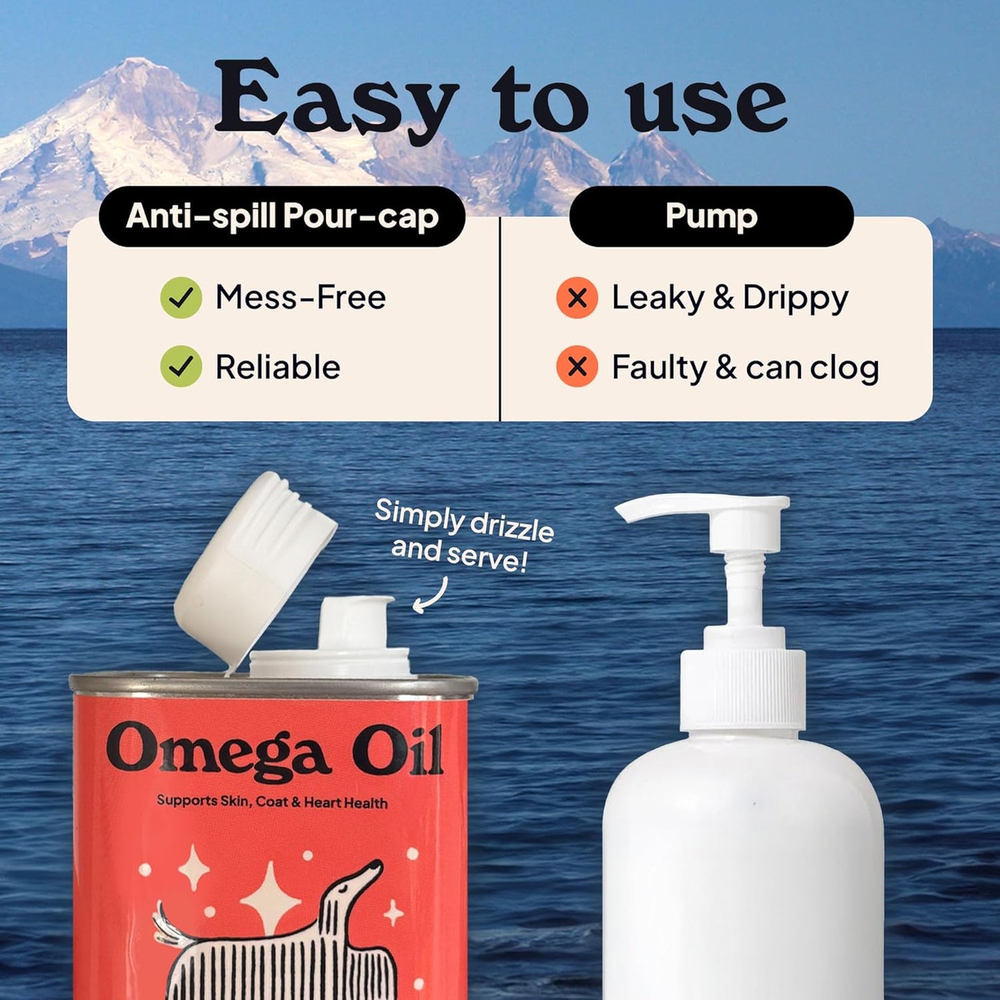 Barsk Wild Alaskan Fish Oil for Dogs & Cats - Supports Itchy Skin Relief, Shiny Coat, Joint & Heart Health – Salmon Oil Formula High in Omega-3, EPA & DHA – Tasty Cat & Dog Food Toppers for Dry Food