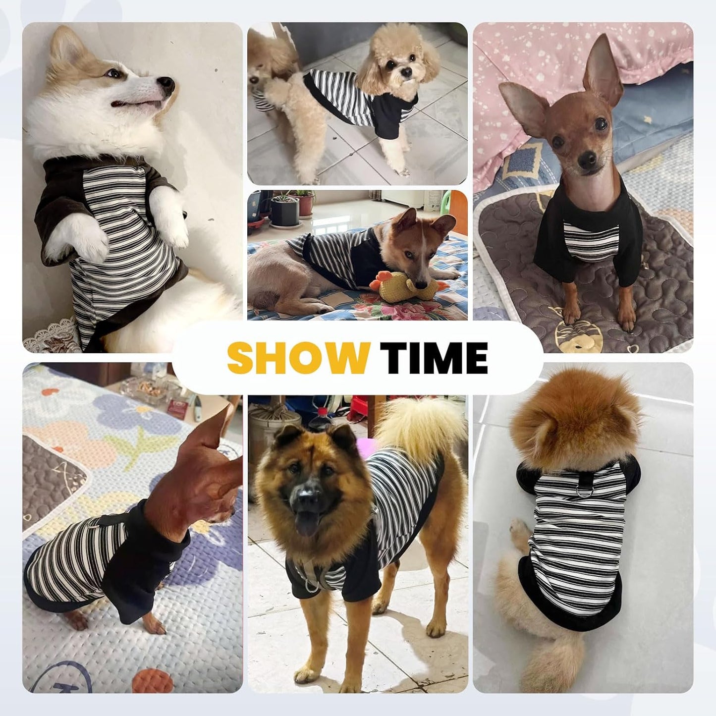 Fleece Dog Sweatshirt with Leash Ring Lightweight Stretchy Dogs T-Shirt Striped Sleeves Pet Clothes Soft Dog Sweaters for Large Dogs Border Collie,Golden Retriever,Doberman（Black,5X-Large）