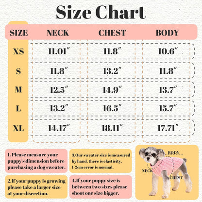 Dog Pullover Sweater Cozy Small Dog Warm Winter Sweater Black S for Bulldog, Poodle, Yorkshire, Cocker Spanie etc.