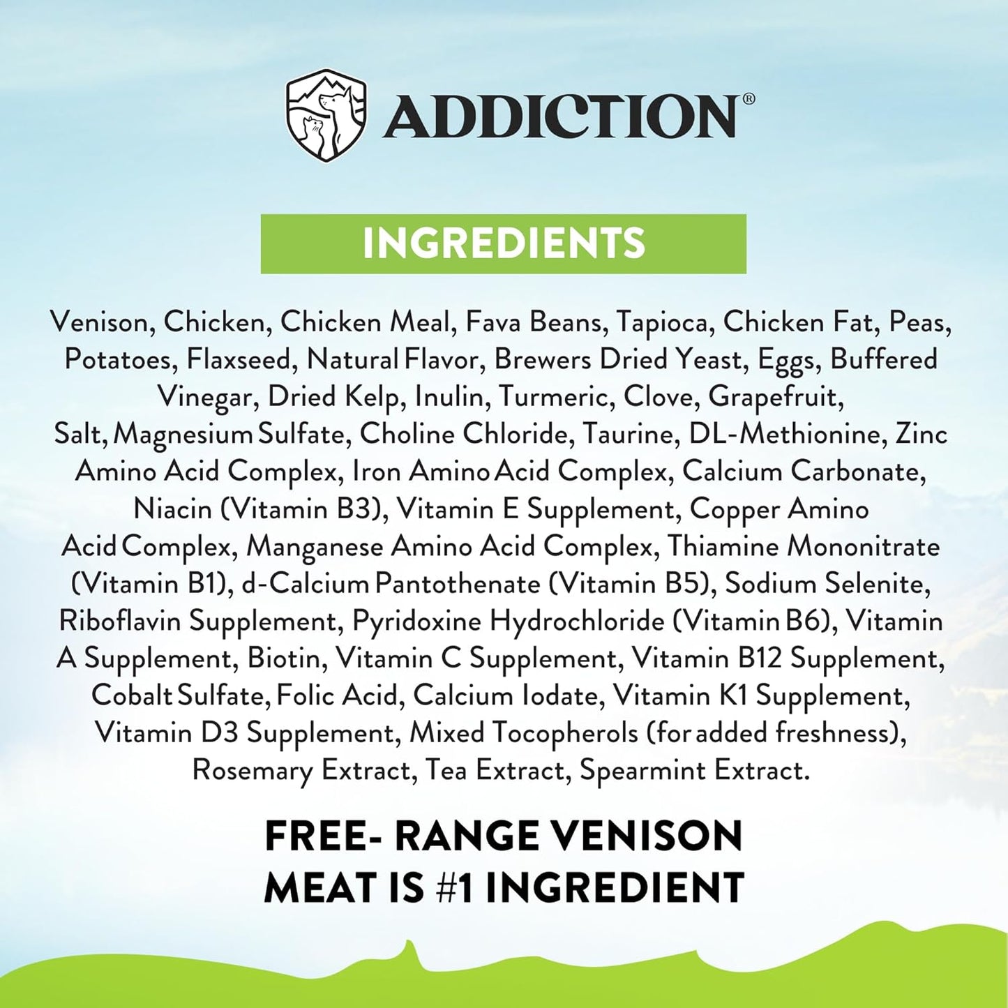 Addiction Viva La Venison Grain-Free Dry Cat Food - with Premium Venison to Support Muscle Development & Maintenance - High-Protein Recipe with Chicken & Low Carb - Made in New Zealand - 4lbs (2-pk)